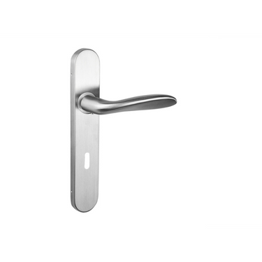 Benevento deurklink RVS met afgerond schild SL72