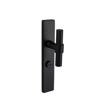 Pesaro deurklink zwart met rechthoekig schild WC63/8 badkamersluiting