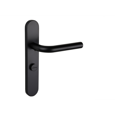 Oristano deurklink zwart met afgerond schild WC63/8 badkamersluiting