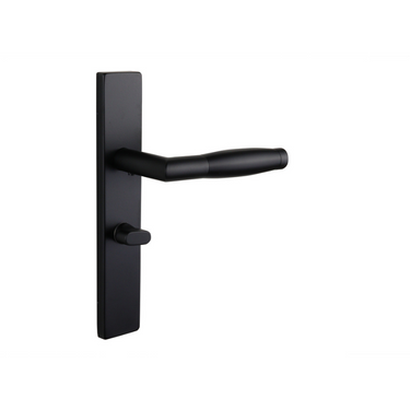 Ascoli deurklink zwart met rechthoekig schild WC63/8 badkamersluiting