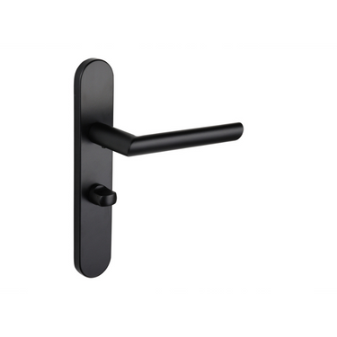 Ragusa deurklink zwart met afgerond schild WC63/8 badkamersluiting