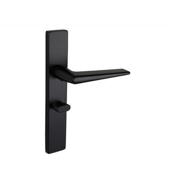 Modena deurklink zwart met rechthoekig schild WC63/8 badkamersluiting