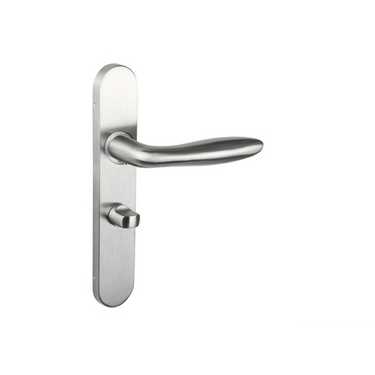 Pratona deurklink RVS met afgerond schild WC63/8 badkamersluiting