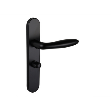 Pratona deurklink zwart met afgerond schild WC63/8 badkamersluiting