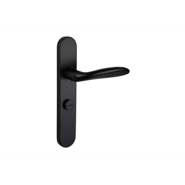 Benevento deurklink zwart met afgerond schild WC63/8 badkamersluiting