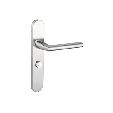 Teramo deurklink RVS met afgerond schild WC63/8 badkamersluiting