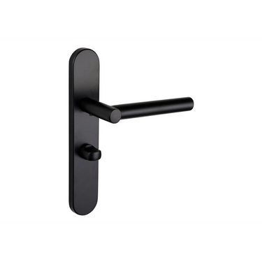 Grosetto deurklink zwart met afgerond schild WC63/8 badkamersluiting