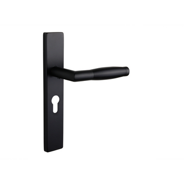 Ascoli deurklink zwart met rechthoekig schild PC55