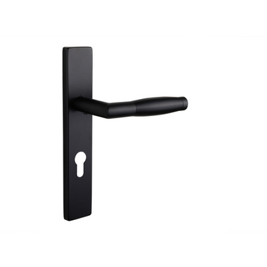 Ascoli deurklink zwart met rechthoekig schild PC72