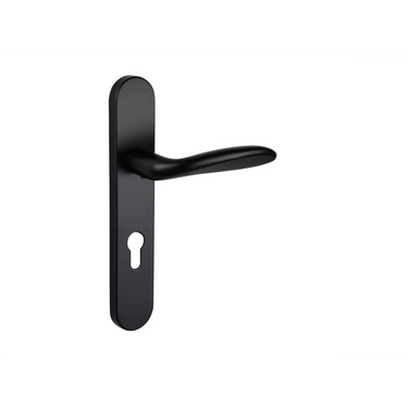 Benevento deurklink zwart met afgerond schild PC72