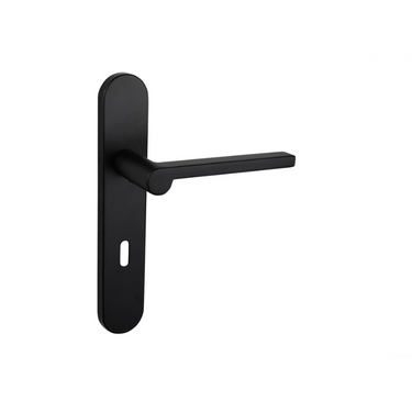 Caserta deurklink zwart met afgerond schild SL72