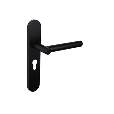 Grosetto deurklink zwart met afgerond schild PC55