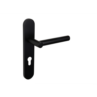 Grosetto deurklink zwart met afgerond schild PC72