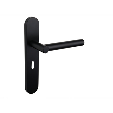 Grosetto deurklink zwart met afgerond schild SL56