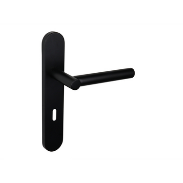 Grosetto deurklink zwart met afgerond schild SL72