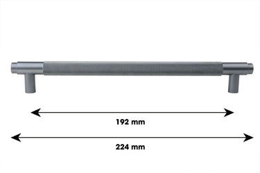 Handgreep Ribbel Antraciet 224 mm - Boorafstand 192 mm