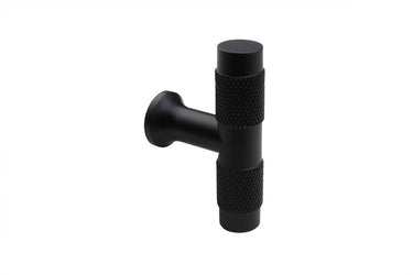 Kastknop T-model Ribbel zwart 50 mm