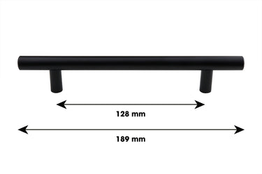Staafgreep zwart - Boorafstand 128 mm