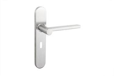 Caserta deurklink RVS met afgerond schild SL56