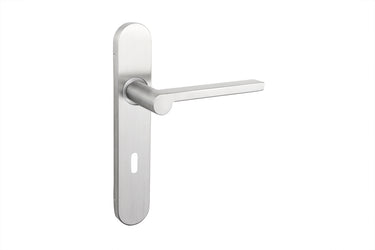 Caserta deurklink RVS met afgerond schild SL72