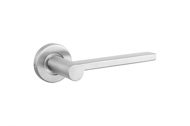 Caserta deurklink RVS met rond rozet