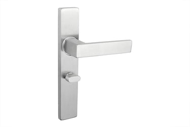 Imperio deurklink RVS met rechthoekig schild WC63/8 badkamersluiting