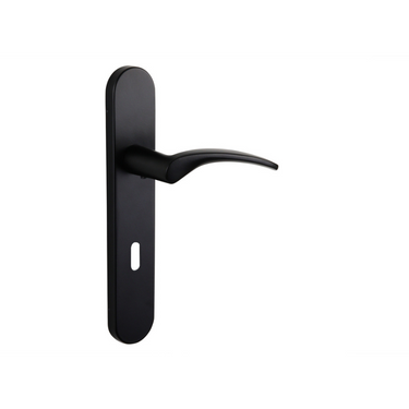 Lodini deurklink zwart met afgerond schild SL72
