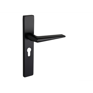 Modena deurklink zwart met rechthoekig schild PC55