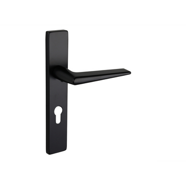 Modena deurklink zwart met rechthoekig schild PC72
