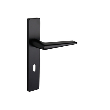 Modena deurklink zwart met rechthoekig schild SL72
