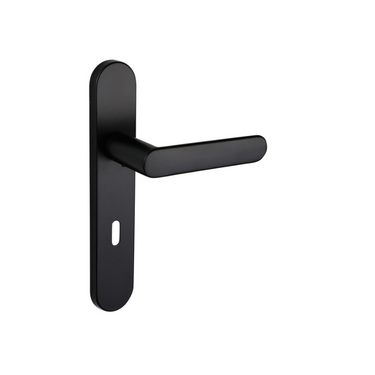 Novara deurklink zwart met afgerond schild SL72