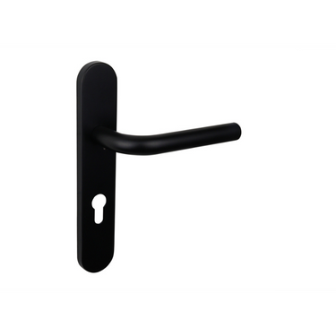 Oristano deurklink zwart met afgerond schild PC72