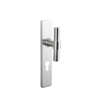 Pesaro deurklink RVS met rechthoekig schild PC55