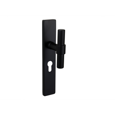 Pesaro deurklink zwart met rechthoekig schild PC55