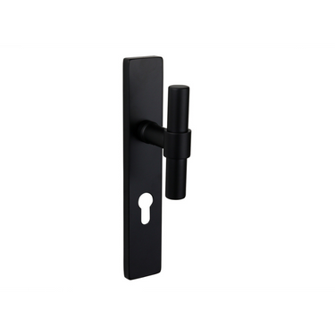 Pesaro deurklink zwart met rechthoekig schild PC72