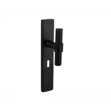 Pesaro deurklink zwart met rechthoekig schild SL56