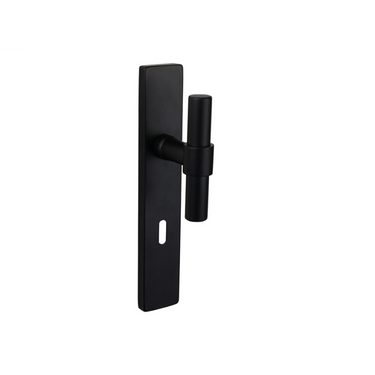 Pesaro deurklink zwart met rechthoekig schild SL72