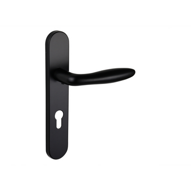Pratona deurklink zwart met afgerond schild PC72