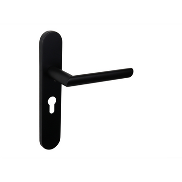 Ragusa deurklink zwart met afgerond schild PC55