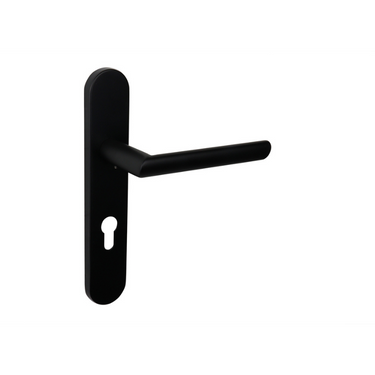 Ragusa deurklink zwart met afgerond schild PC72