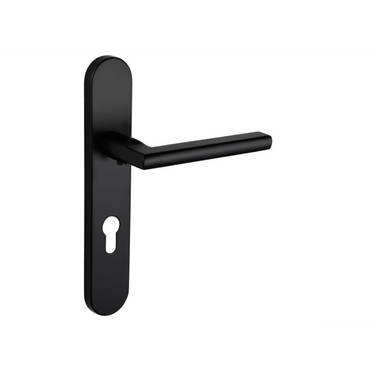 Teramo deurklink zwart met afgerond schild PC55