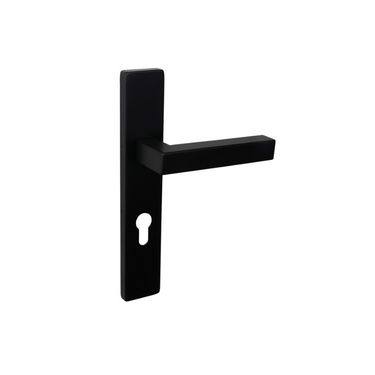 Viterbo deurklink zwart met rechthoekig schild PC72