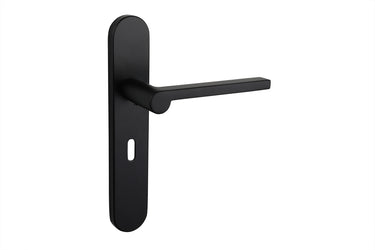 Caserta deurklink zwart met afgerond schild SL56