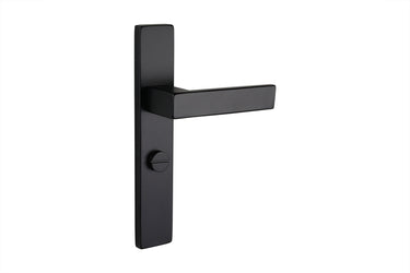 Imperio deurklink zwart met rechthoekig schild WC63/8 badkamersluiting